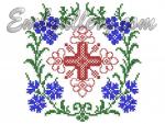 "Крест с васильками"_в подарок Дизайн машинной вышивки